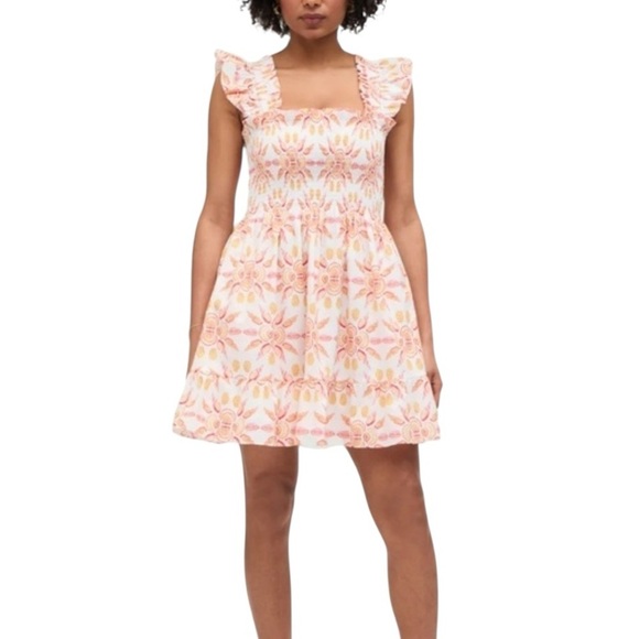 Hill House Elizabeth Mini Nap Dress in Orange Shell Mosaic - Picture 1 of 8